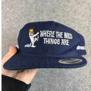 VINTAGE 90s Where The Wild Things Are Hat Cap Yupoong Blue Snapback Streetwear
